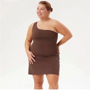 Girlfriend Collective Bianca one shoulder dress